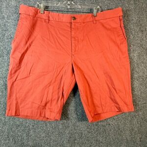 Hawker Rye Mens 44x11‎ Coral Red Flat Front Casual Chino Shorts